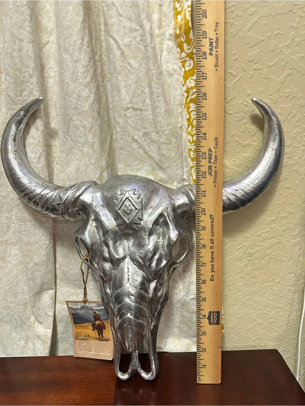 Ashland metallic Western Theme Steer skull wall art Shiny Silver Finish